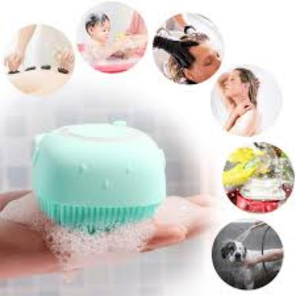 Silicone massage bath brush liquid soap dispenser