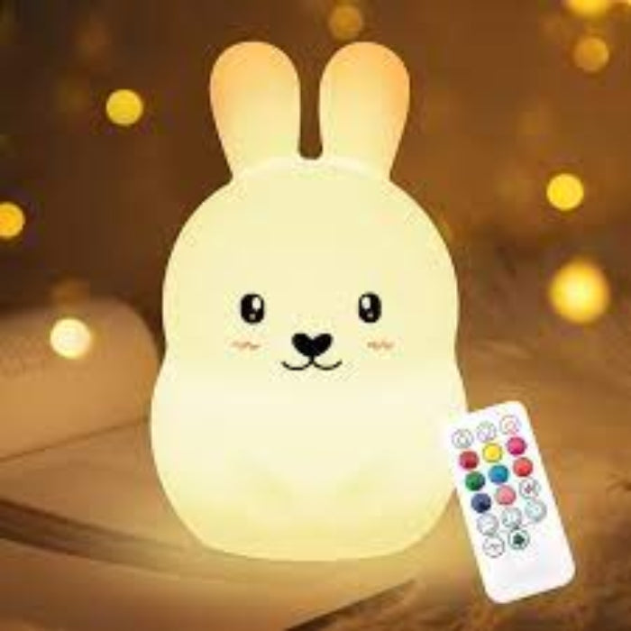 Cute rabbit silicone led night light