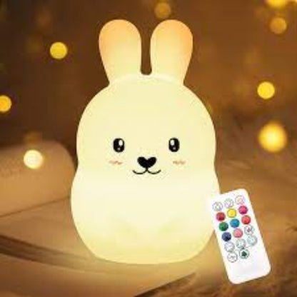 Cute rabbit silicone led night light