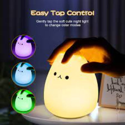 Cute rabbit silicone led night light