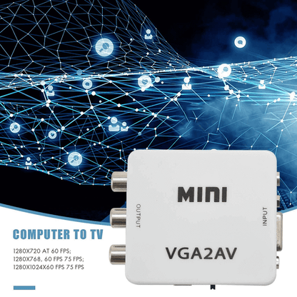 Full hd 1080p vga to av converter plug and play