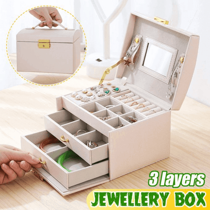 Generic 3 layers leather jewelry box