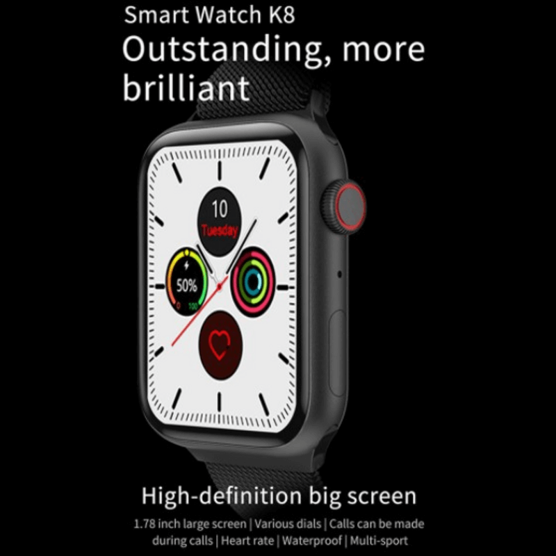 K8 smart watch heart rate monitor fitness tracker