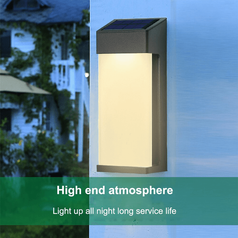 Outdoor solar powered wall lamp