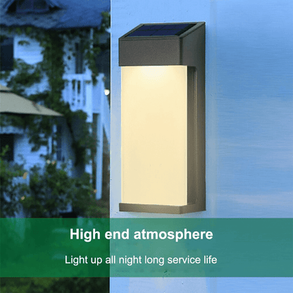 Outdoor solar powered wall lamp