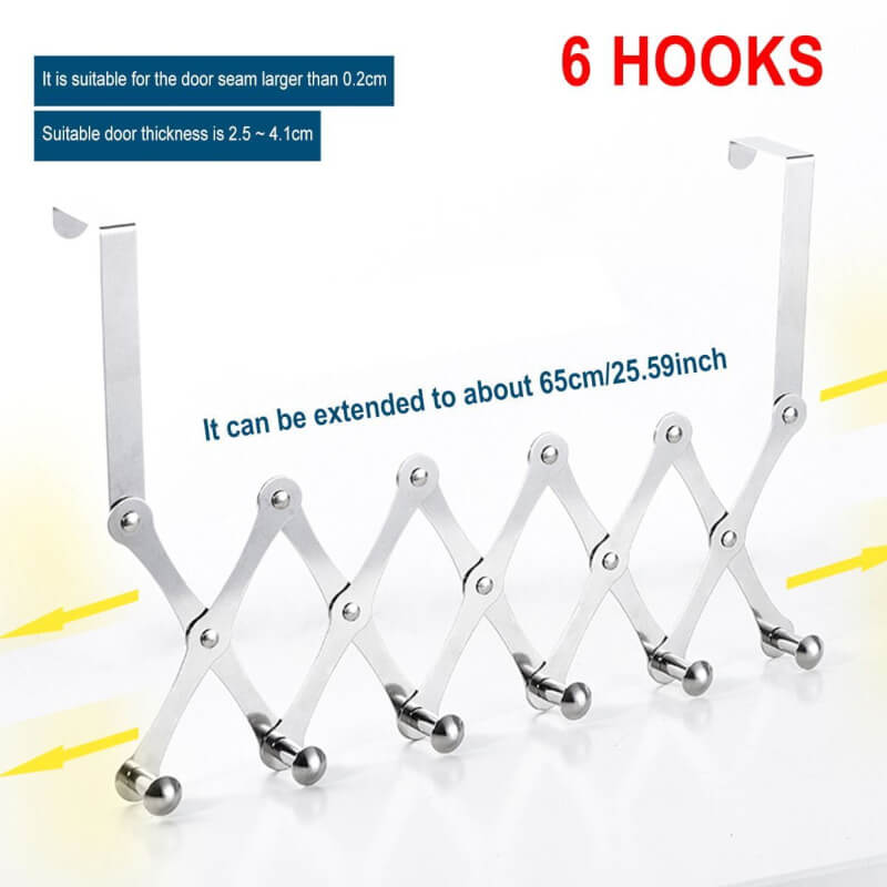 Stainless steel door behind hanger