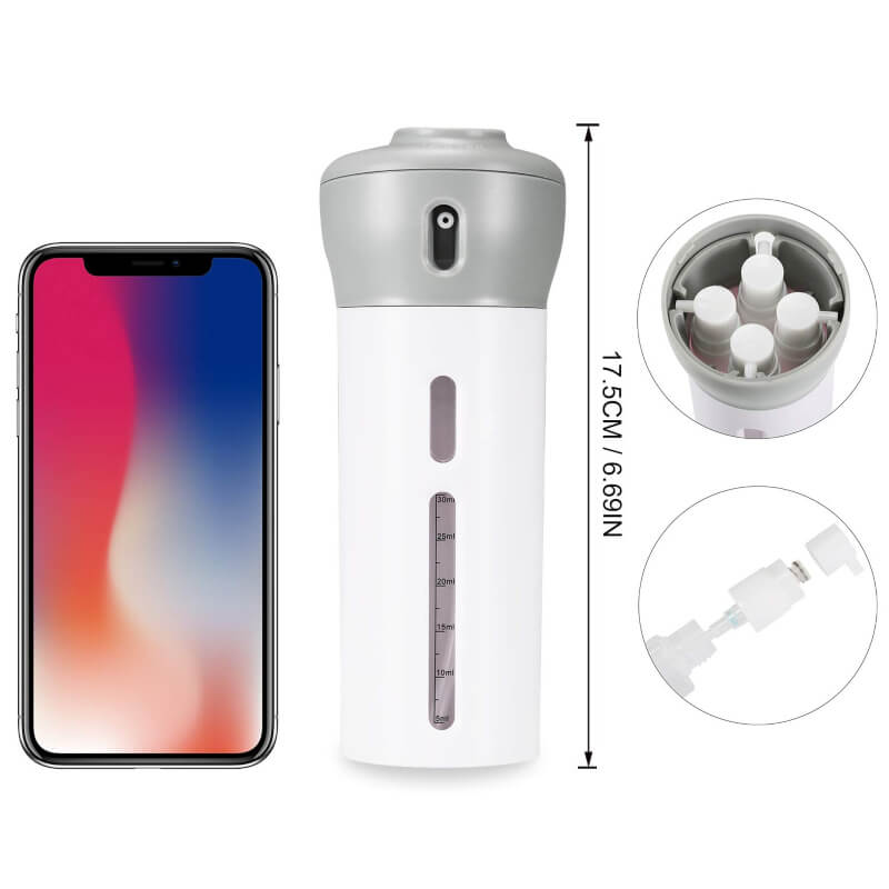 Mini handy dispenser with four small bottle