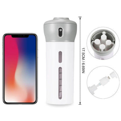 Mini handy dispenser with four small bottle
