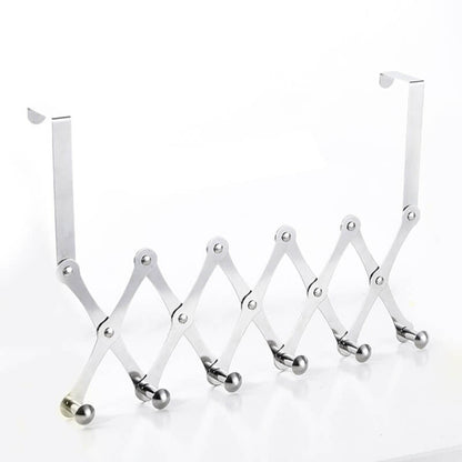 Stainless steel door behind hanger