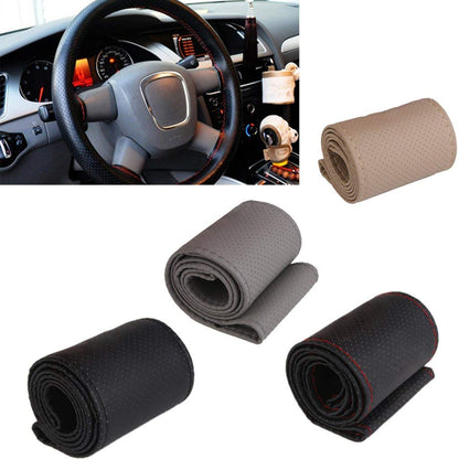 Car steering wheel cover with needles and thread