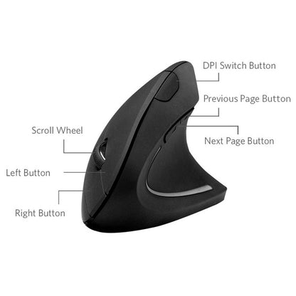 Ergonomic wireless vertical mouse rechargeable built in battery