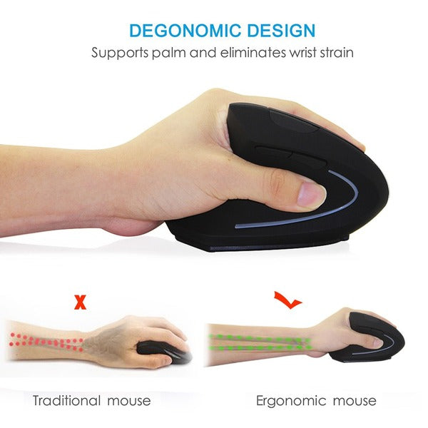 Ergonomic wireless vertical mouse rechargeable built in battery