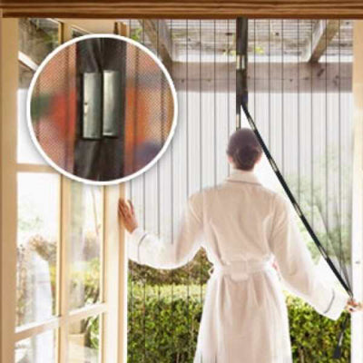 Magic mesh hands-free screen door