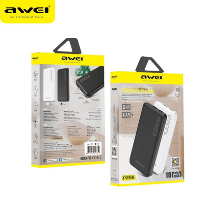 Power bank 10000mah fast charging awei p28k