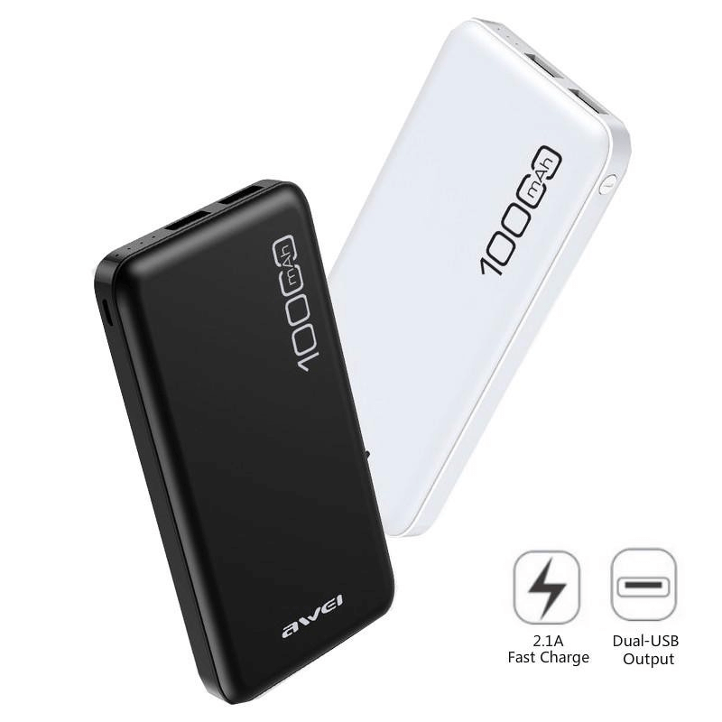 Power bank 10000mah fast charging awei p28k
