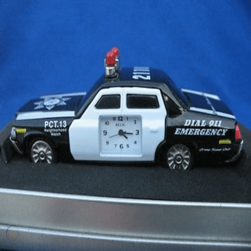 Fossil brand antique police car clock – metal black