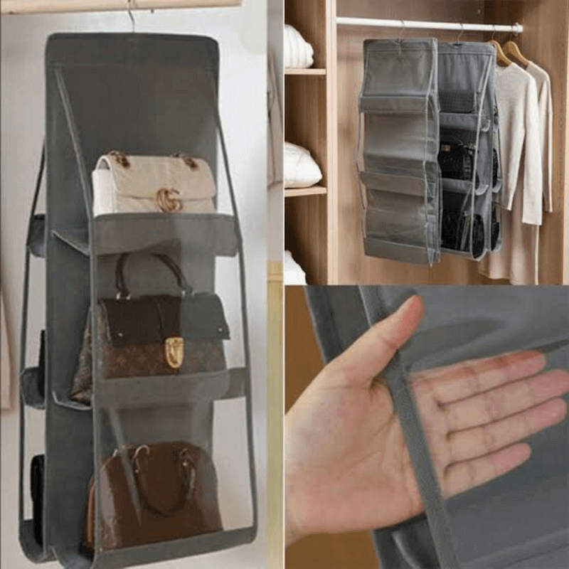 6 pockets multi-functional hanging purse organizer
