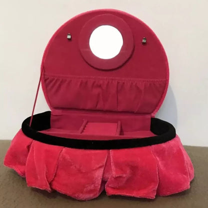Pink luxury round bed style jewelry organizer