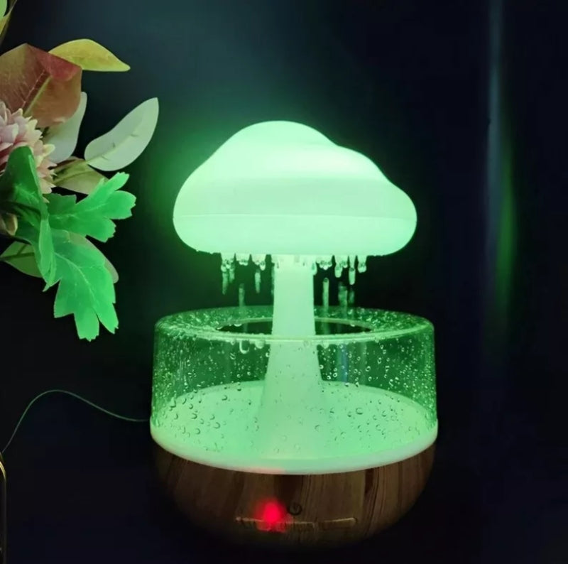 Rain cloud humidifier water drip with adjustable light