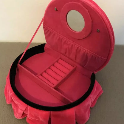 Pink luxury round bed style jewelry organizer