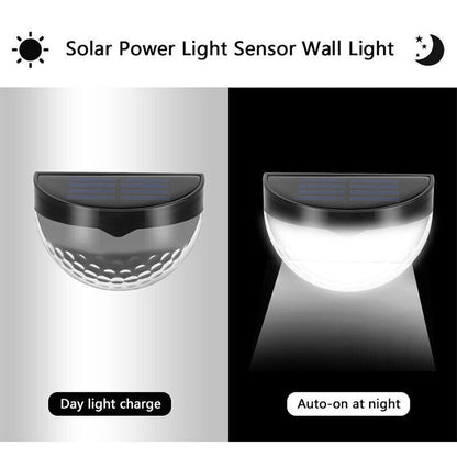 6 led solar fence light