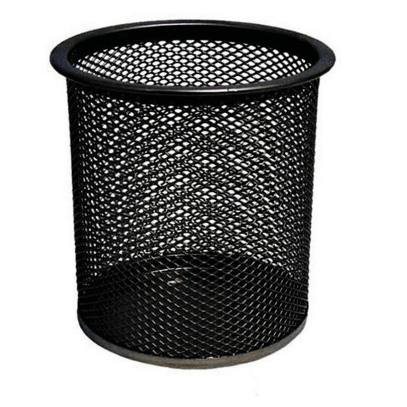 2pc black metal stand mesh style pen holder