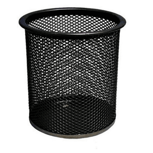 2pc black metal stand mesh style pen holder