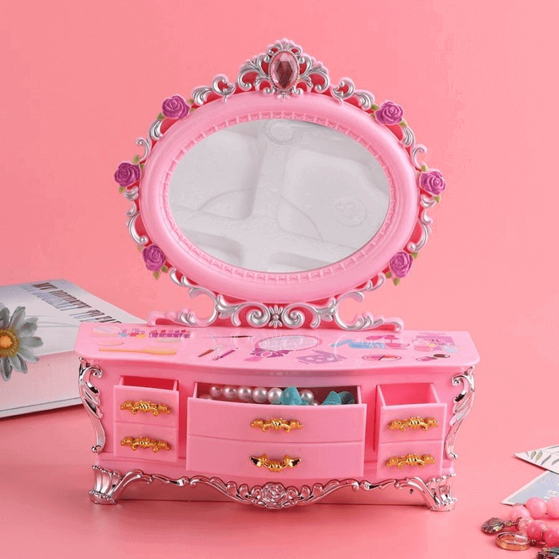 Creative music makeup box with drawer