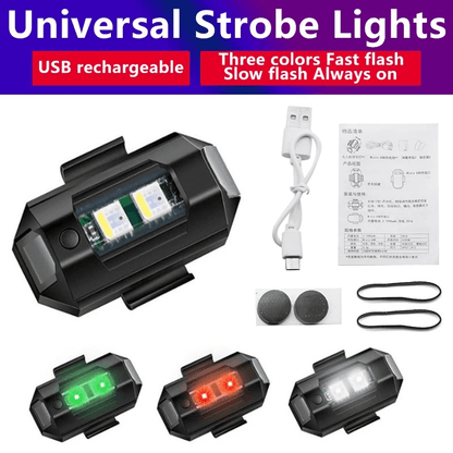 2 pcs universal led bike strobe lights 