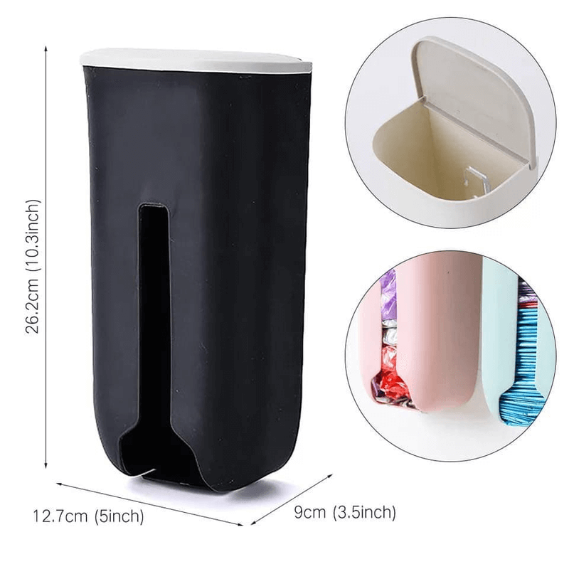 Self adhesive plastic shopping bag holder