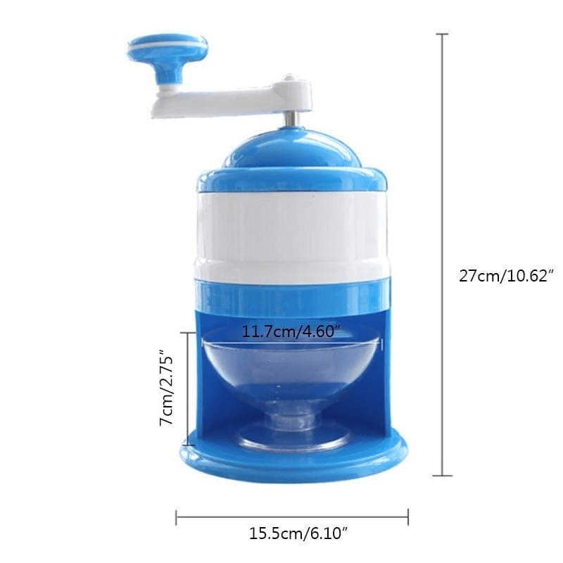 Hand crank ice crusher snow cone maker machine