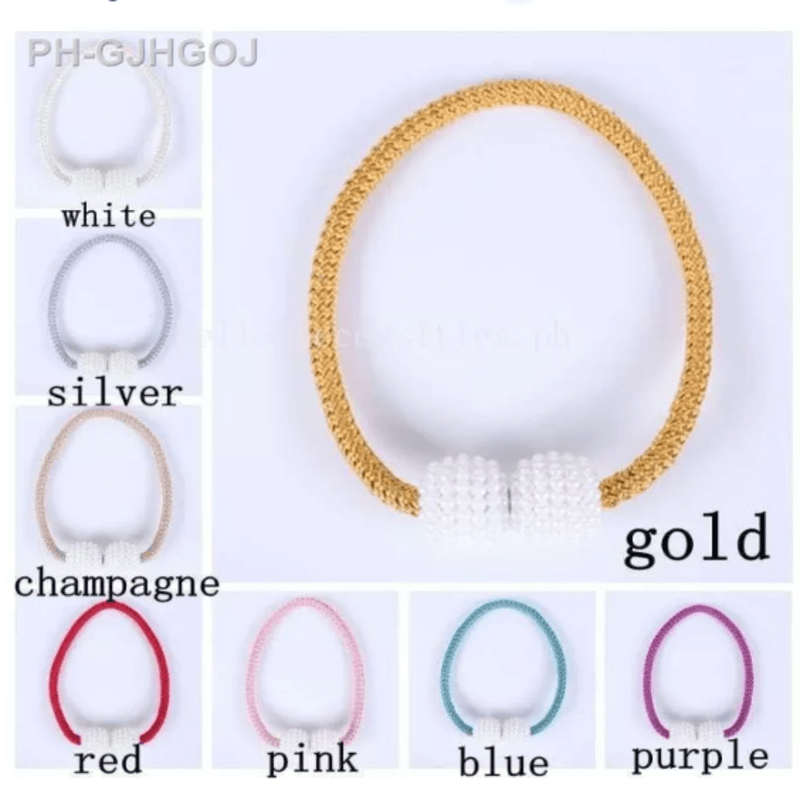 2 pcs magnetic pearl curtain buckle clip