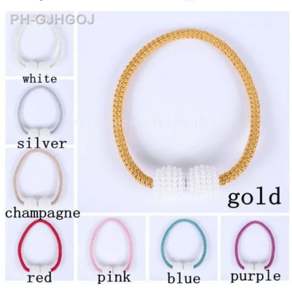 2 pcs magnetic pearl curtain buckle clip
