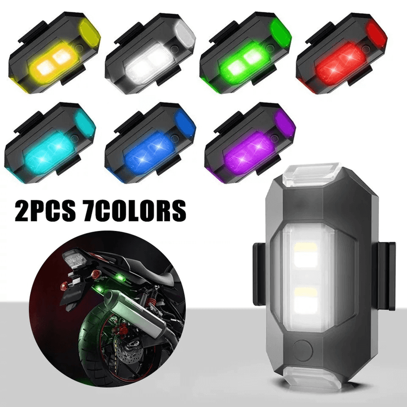 2 pcs universal led bike strobe lights