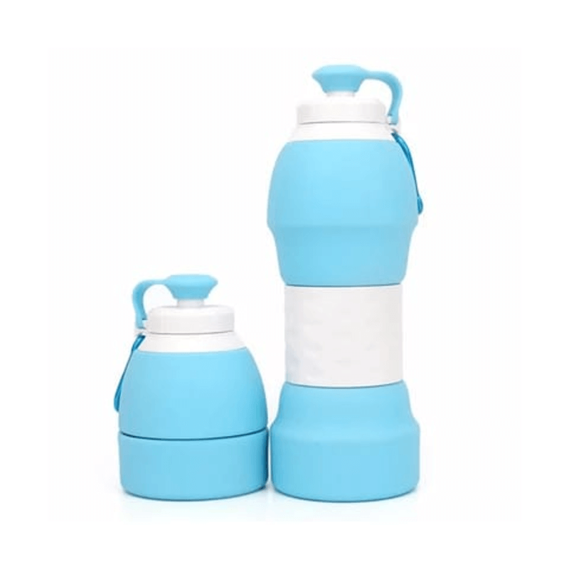 Collapsible silicone water bottle leakproof