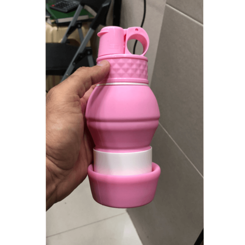 Collapsible silicone water bottle leakproof