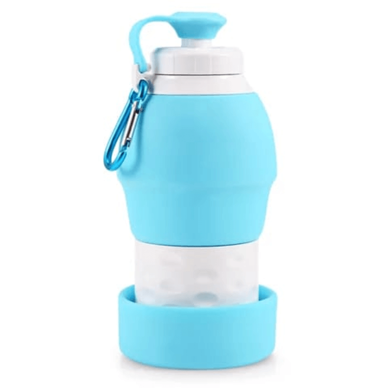 Collapsible silicone water bottle leakproof