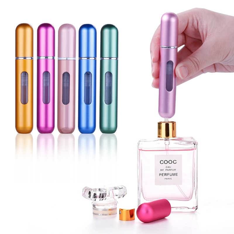 Pack of 2  5ml refillable mini perfume spray bottle aluminum