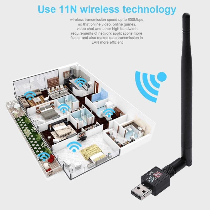 600mbps usb 2.0 wifi wireless antenna for pc