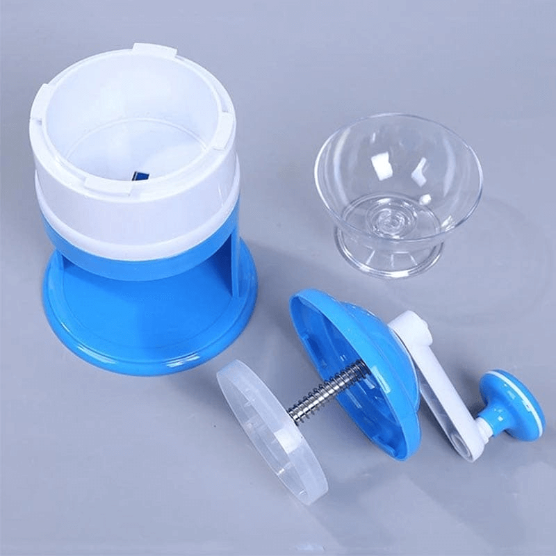 Hand crank ice crusher snow cone maker machine