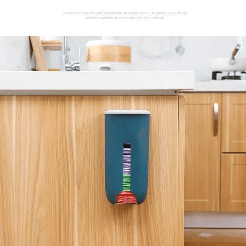 Self adhesive plastic shopping bag holder