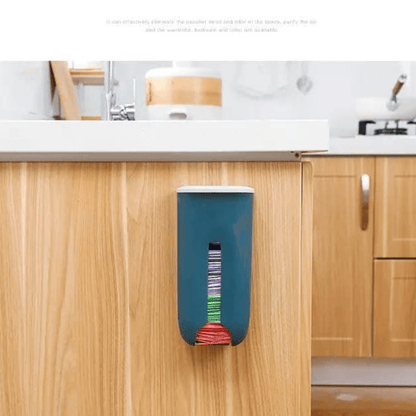 Self adhesive plastic shopping bag holder