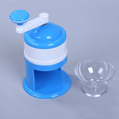 Hand crank ice crusher snow cone maker machine