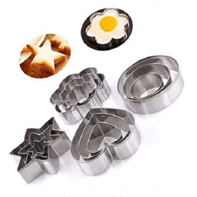 12 pcs stainless steel cookie cutters