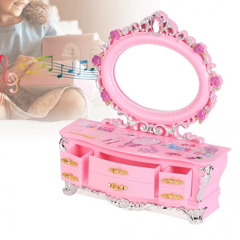 Creative music makeup box with drawer