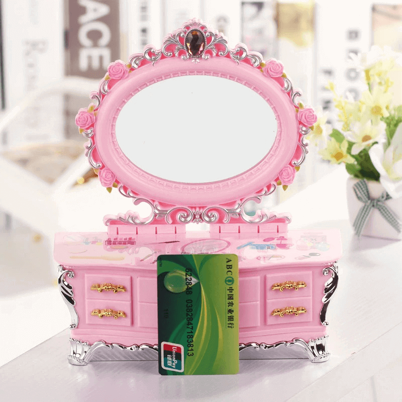 Creative music makeup box with drawer