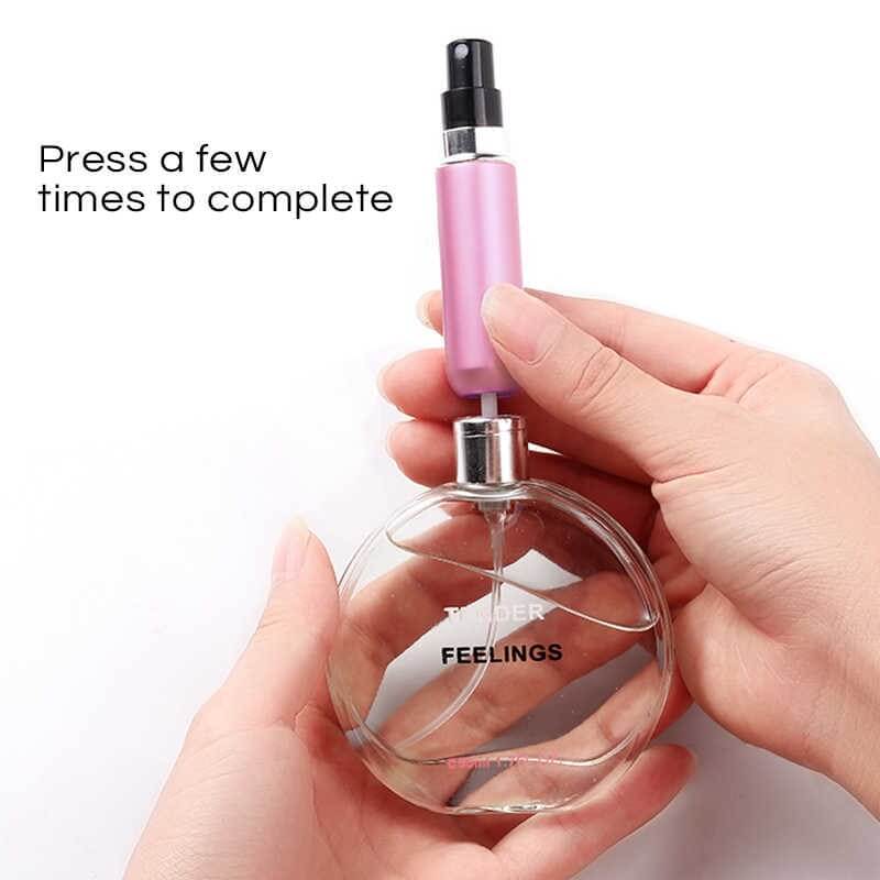 Pack of 2  5ml refillable mini perfume spray bottle aluminum