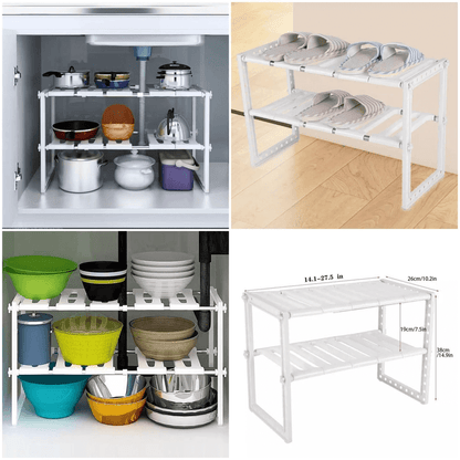 Multifunctional sink organizer storage shelf