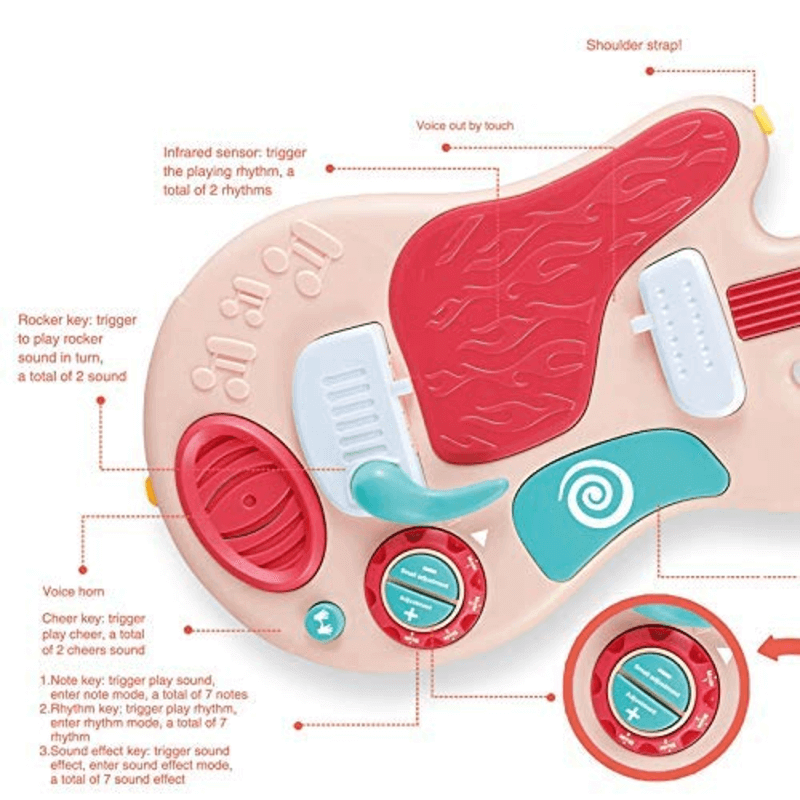 Rock music induction electric guitar for kids