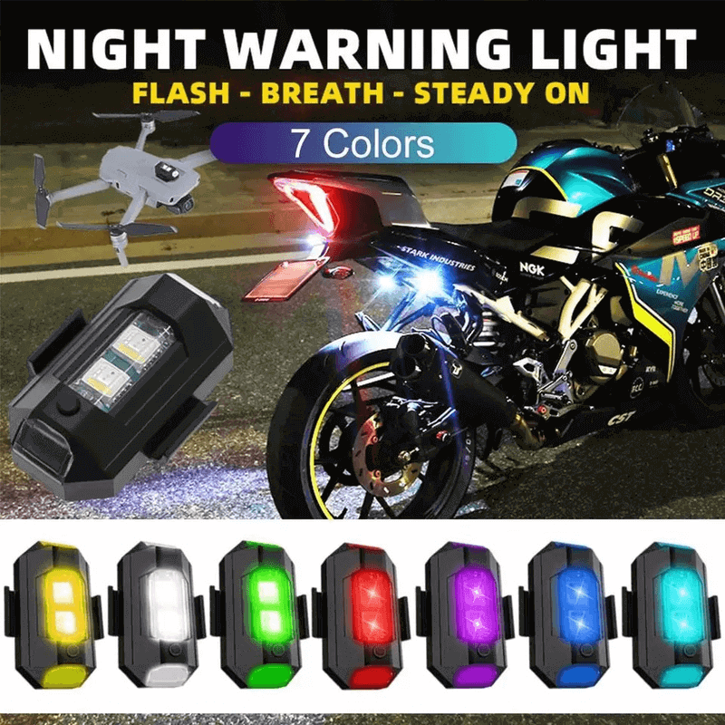 2 pcs universal led bike strobe lights